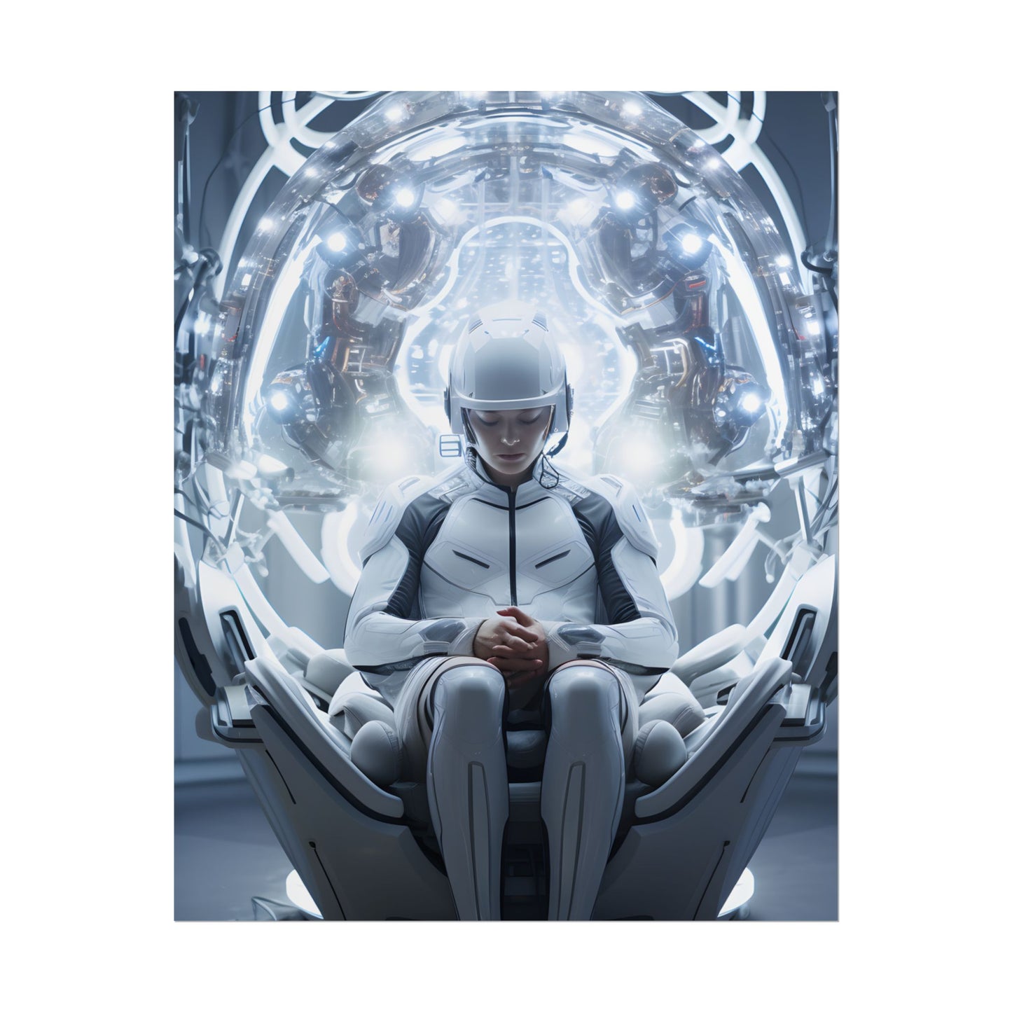 Elderly Man in a Complex Web: Medical Experiment Artwork - Poster