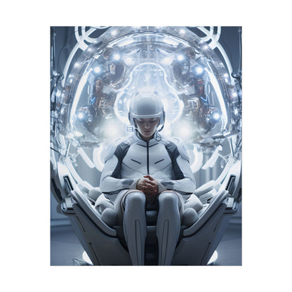 Elderly Man in a Complex Web: Medical Experiment Artwork - Poster