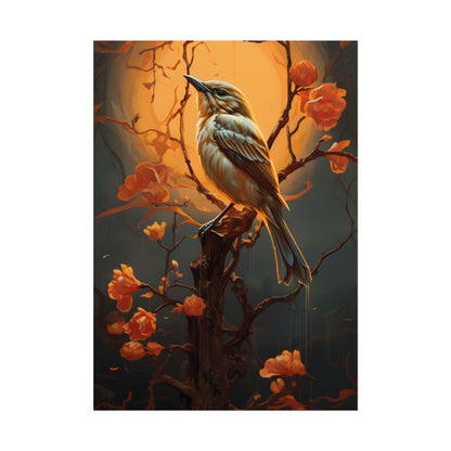 Enigmatic Songbird Guardian: Urban Artwork - Poster