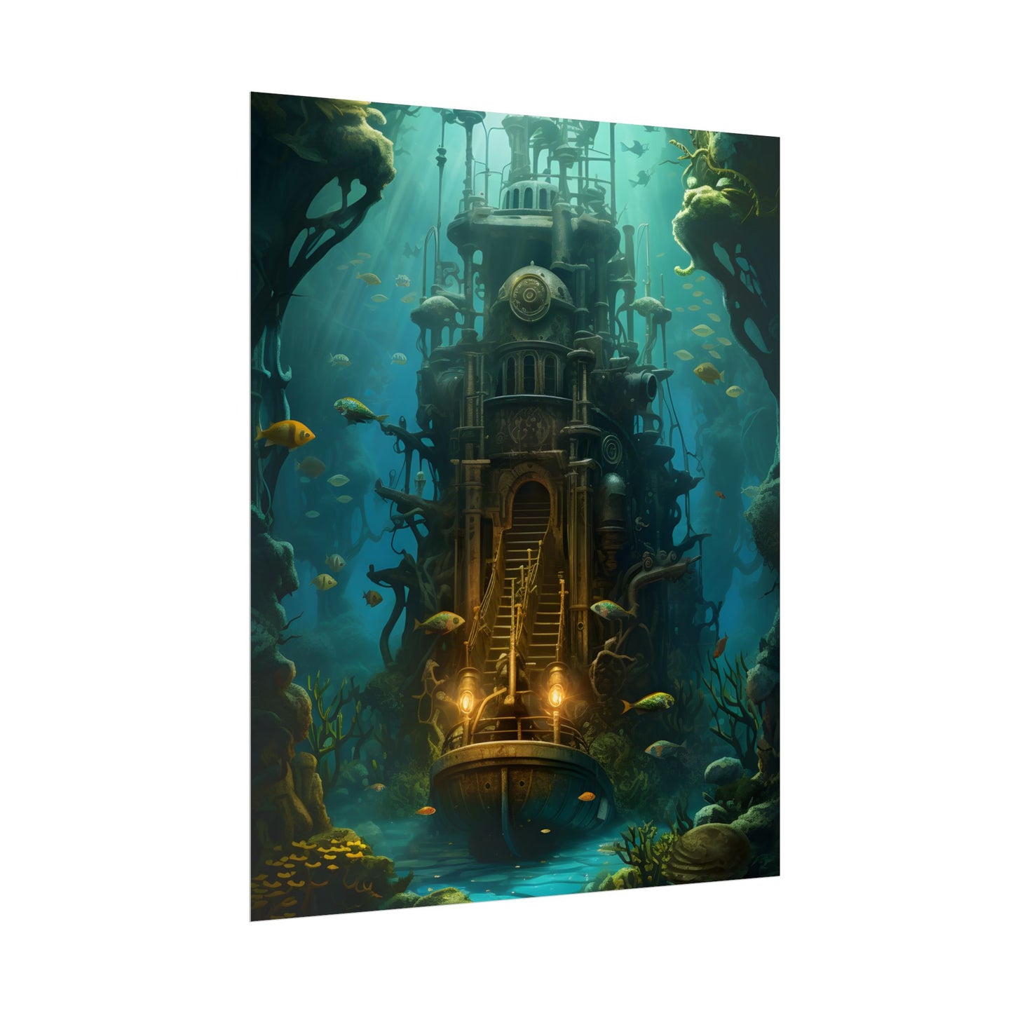 Steampunk Undersea Odyssey: A Journey on the Nautilus - Poster