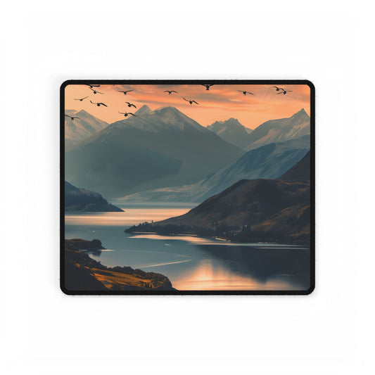 Serene Mountain Lake: Tranquil Natural Beauty - Desk Mat