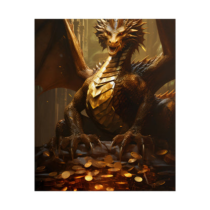 Majestic Dragon Guardian: Fantasy Artwork in a Magical Lair - Poster