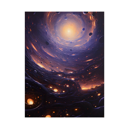 Black Hole Cosmic Encounter: Massive Planet Digital Art - Poster