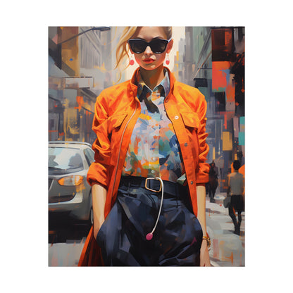 Urban Fashionista: City Chic Digital Artwork - Poster