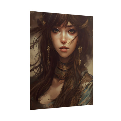 Enchanting Brunette Portrait: Gentle Beauty - Poster