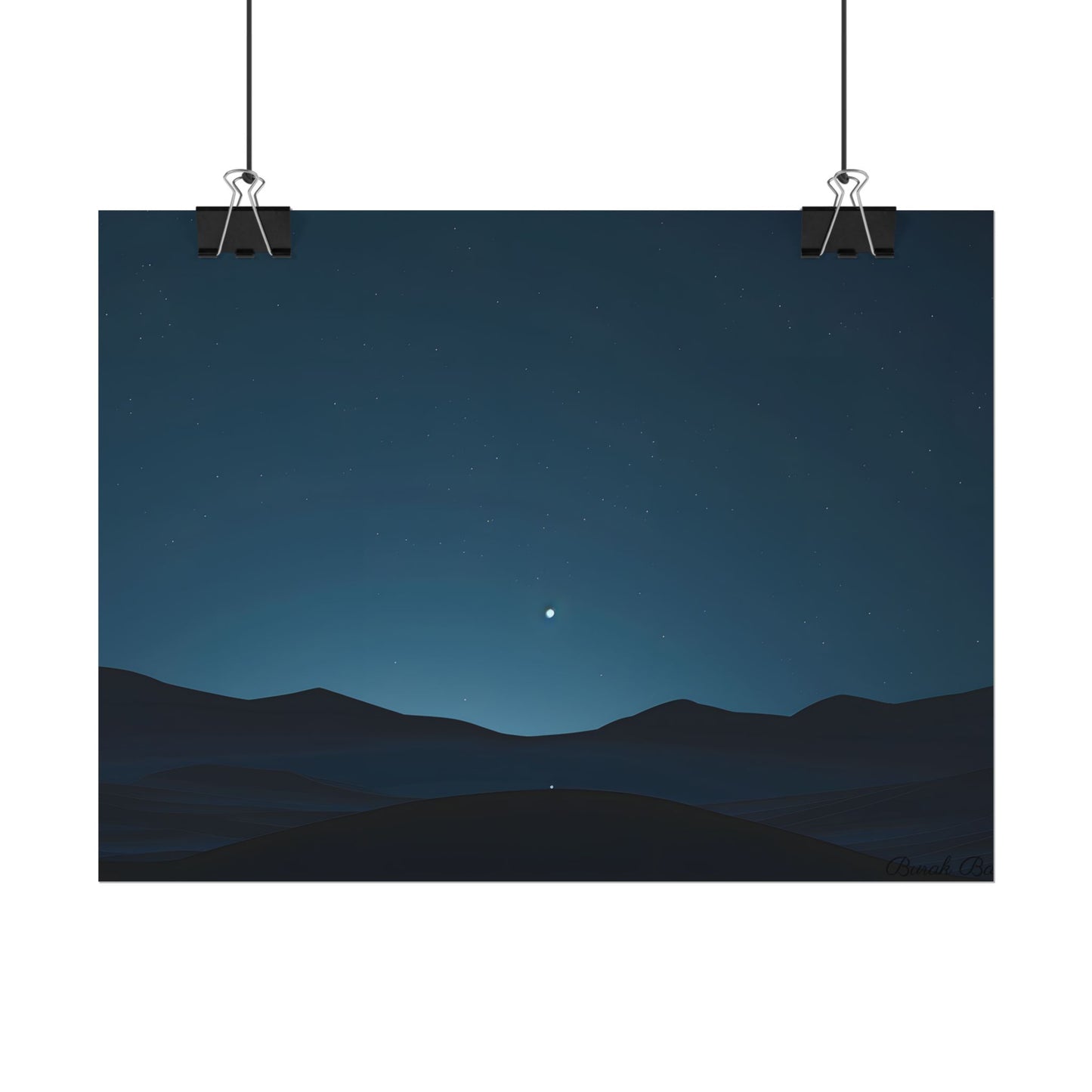 Minimalist Night Sky: Abstract Starry Art - Poster