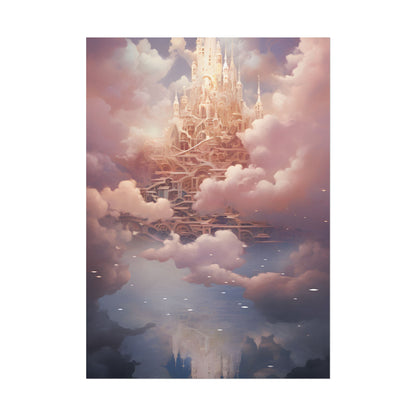 Celestial Fantasy Floating City: Digital Artwork - Poster