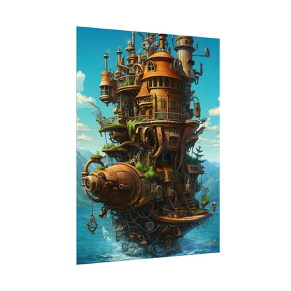 Oceanic Steampunk Treasure Dive: Underwater Adventure Artwork - Poster