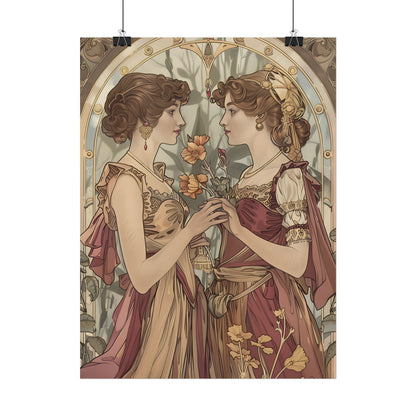 Middle Eastern Floral Beauty: Traditional Attire Digital Art - Poster