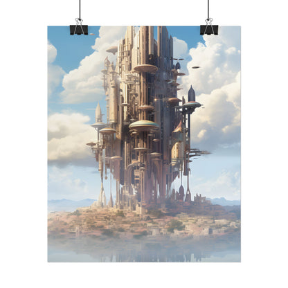 Breathtaking Floating Cityscape: Columbia 6 Digital Art - Poster