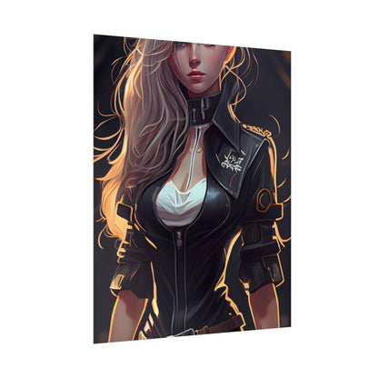 Blonde Female Police Officer: Calm Professional in Hotel Lobby - Poster