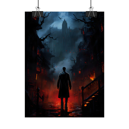 Urban Fantasy Noir: Nighttime Detective Artwork - Poster