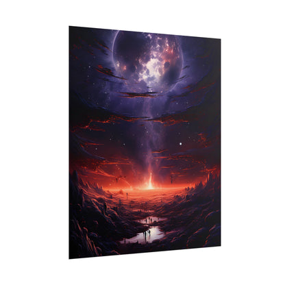 Vivid Black Hole Planet: A Detailed Cosmic Artwork - Poster