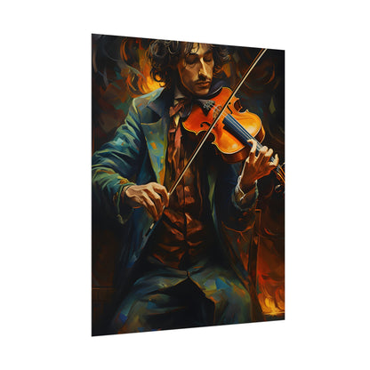 Mysterious Musician at Piano: Moody Portrait - Poster