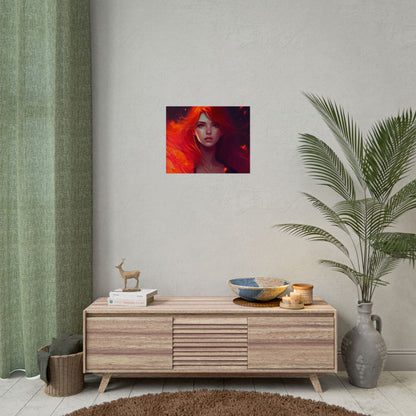 Glowing Female Portrait: Close-Up Artwork - Poster