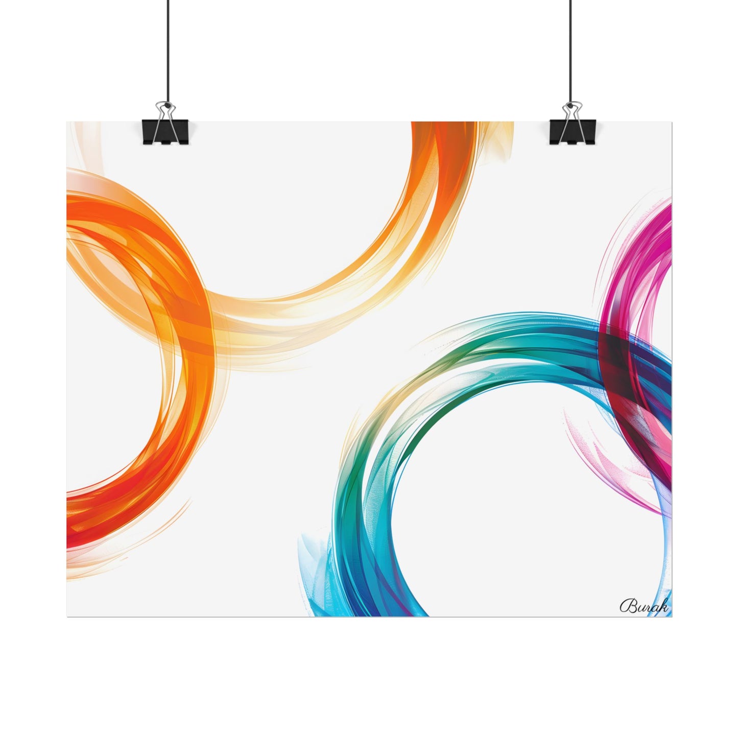 Swirling Abstract Colors: Vibrant Digital Artwork - Poster