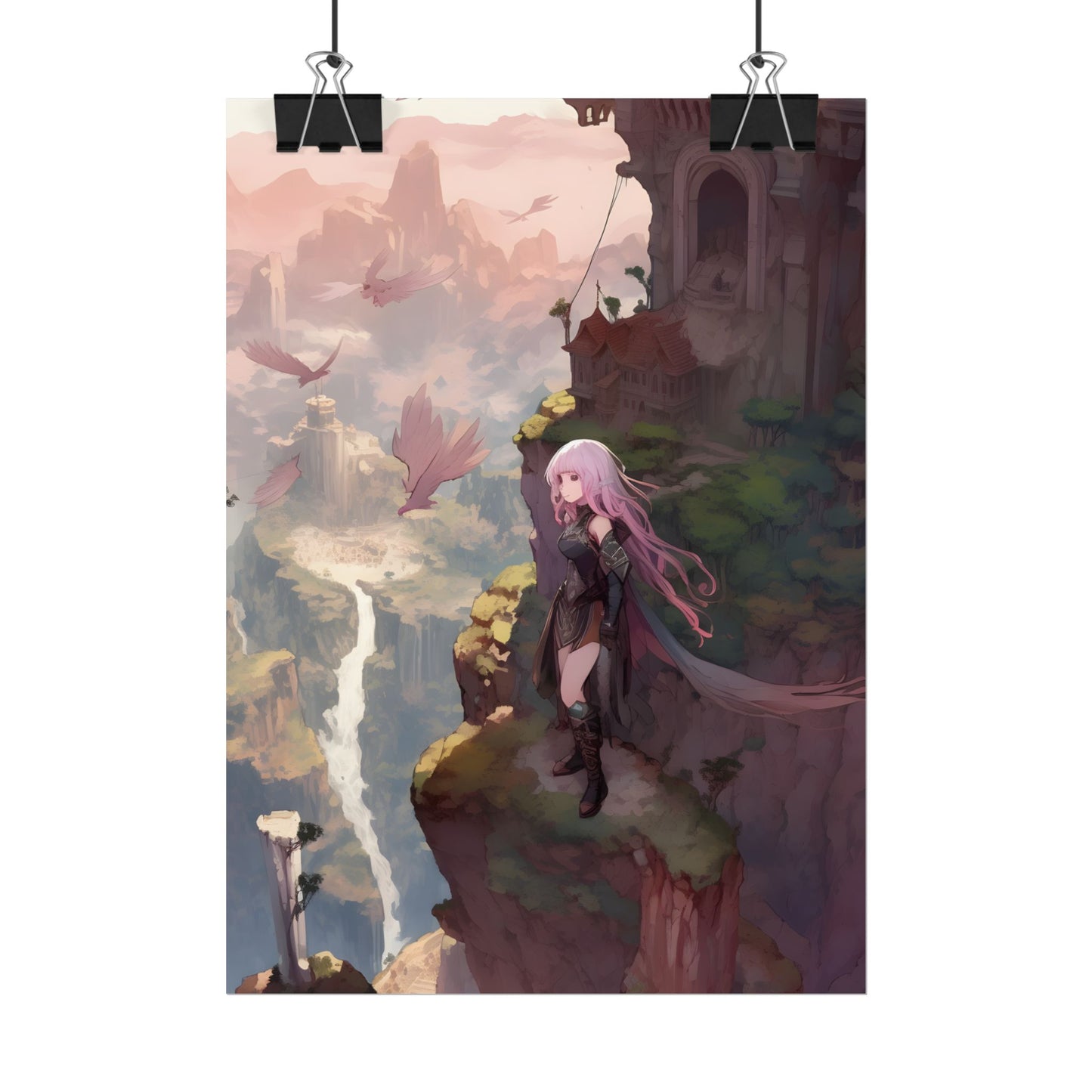 Dramatic Anime Bird: Colorful Birds Eye View - Poster