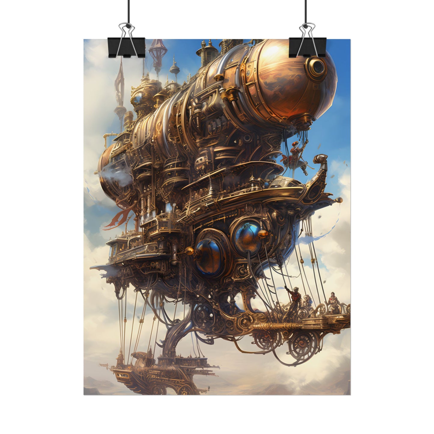 Steampunk Sky-Liner Race: Industrial City Dusk - Poster