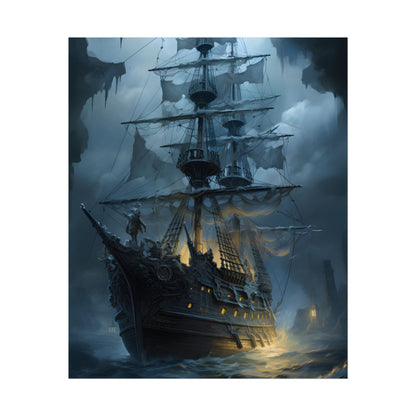 Ghost Pirate Sails: Mysterious Ocean Artwork - Poster