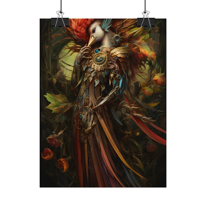 Grand Statue of a Majestic Bird in Serene Setting - Poster
