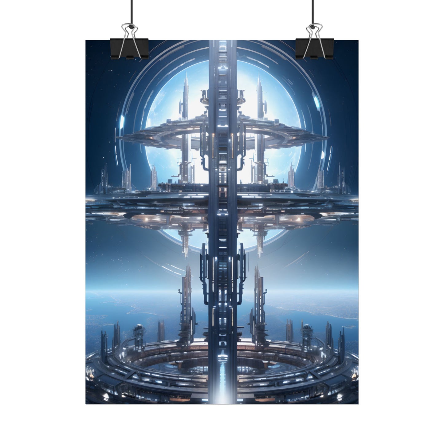 Massive Orbital Space Station: Detailed Artwork - Poster