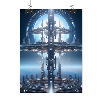 Massive Orbital Space Station: Detailed Artwork - Poster