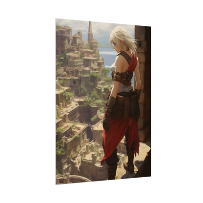 Dramatic Anime Female: Birds Eye View Illustration - Poster