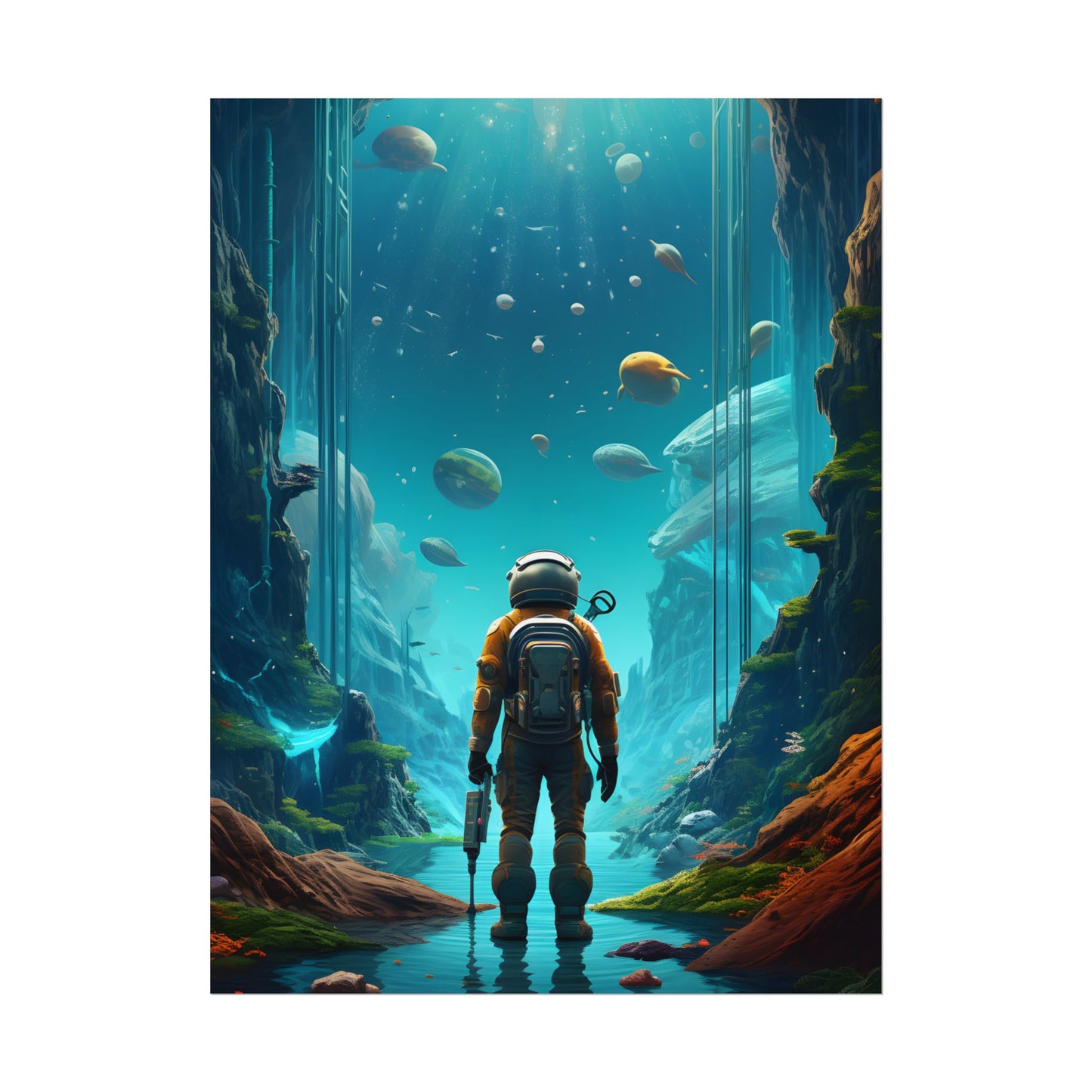 Futuristic Wilderness Explorer: Sci-fi Adventure Artwork - Poster