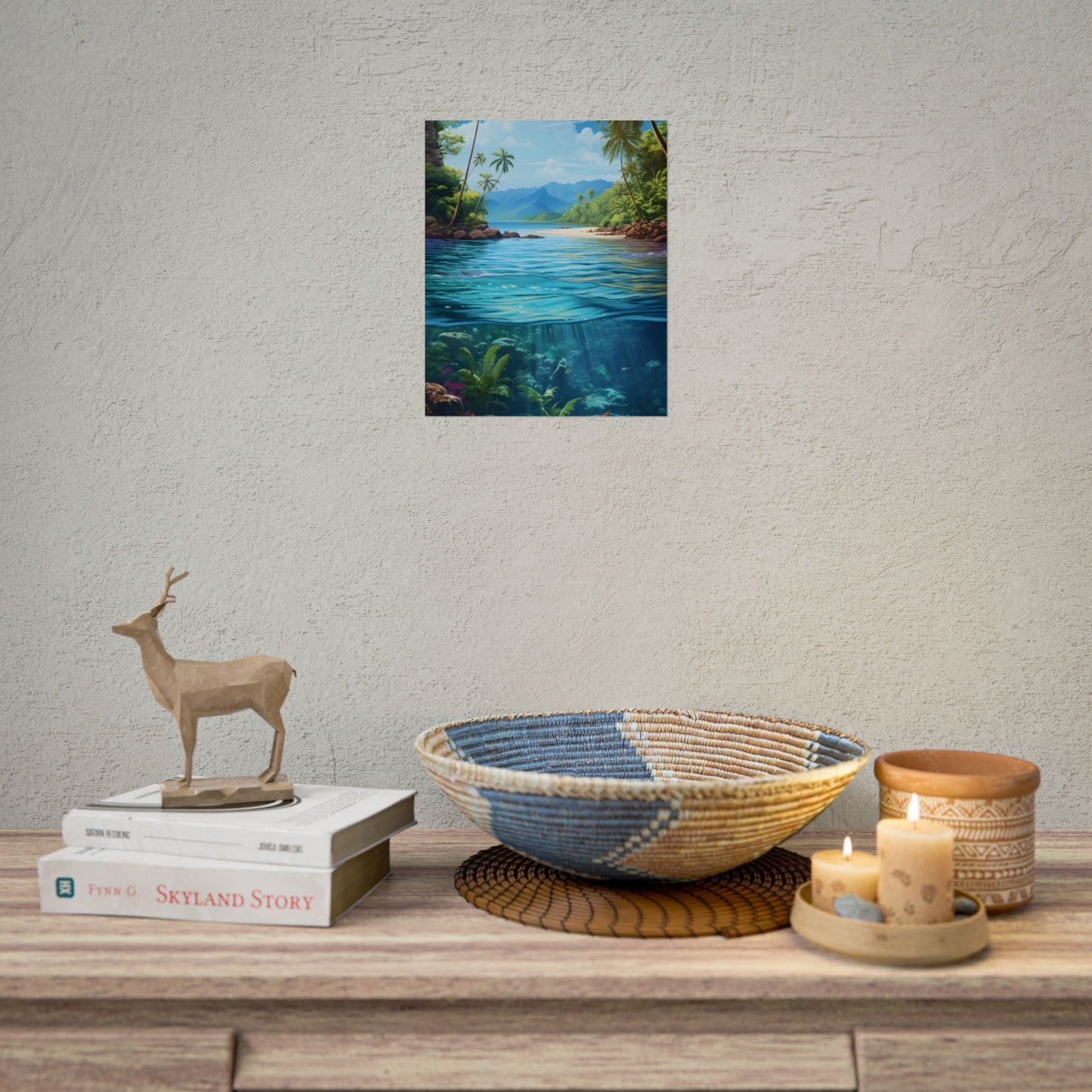 Tropical Island Oasis: Tranquil Tropical Landscape Art - Poster