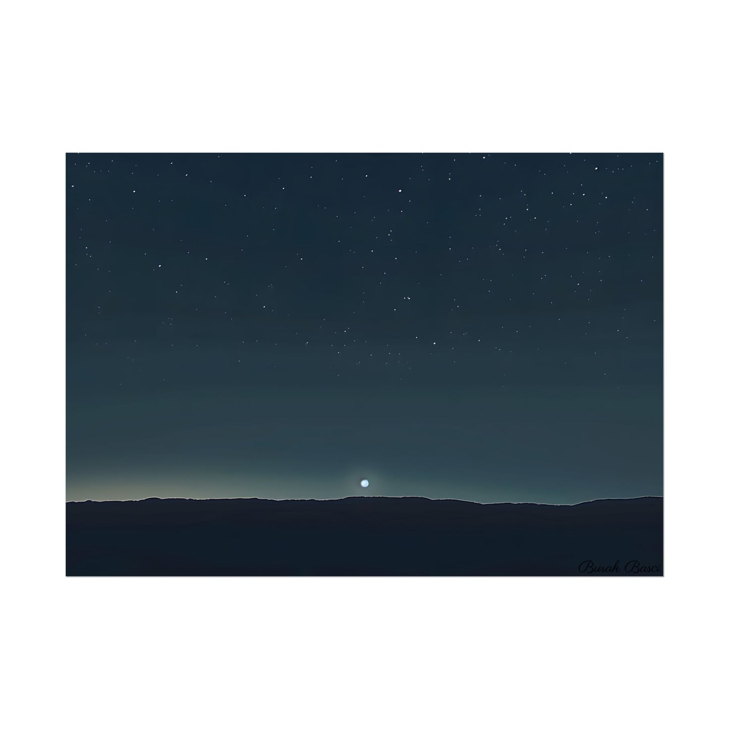 Minimalist Night Sky: Celestial Artwork with Stars and Palette - Poster
