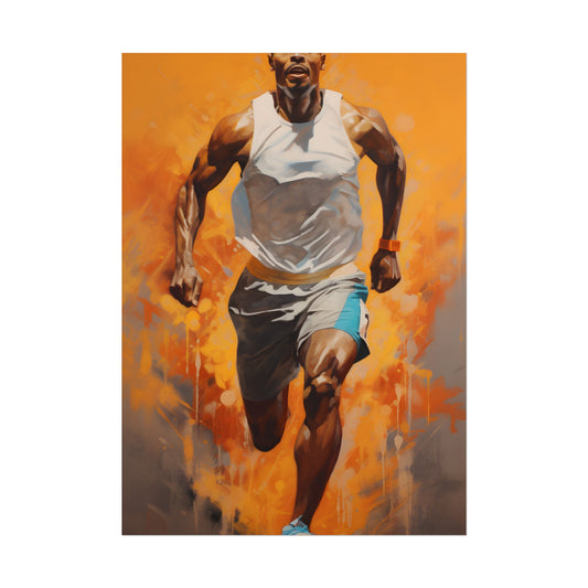 Dynamic Athlete: Passionate Portrait in Motion - Poster