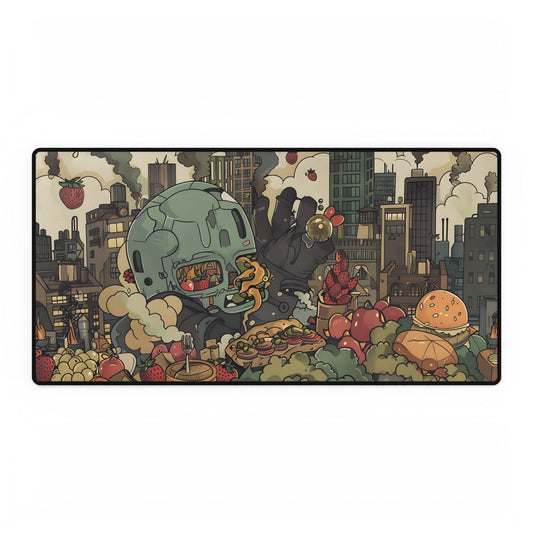 Vibrant Urban Scene: Colorful Art Inspired by Rapper's Style - Desk Mat