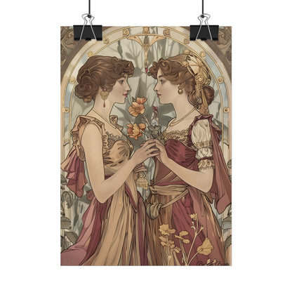 Middle Eastern Floral Beauty: Traditional Attire Digital Art - Poster