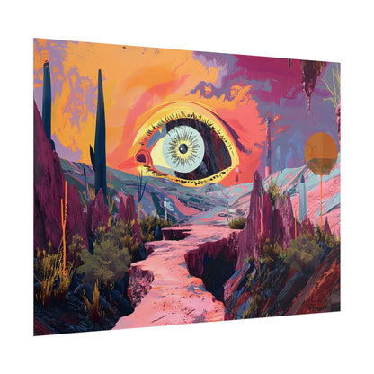 Surreal Eye: Vibrant Landscape Digital Art - Poster
