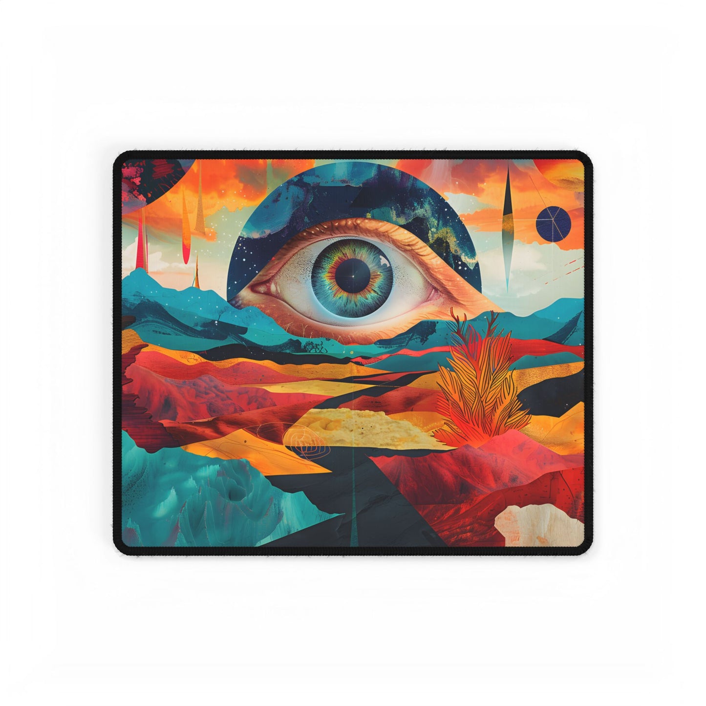 Surreal Landscape: Giant Eye in a Barren World - Desk Mat