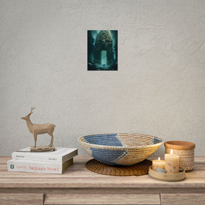 Lost Underwater Ancient City: Mysterious Blue Hues Art - Poster