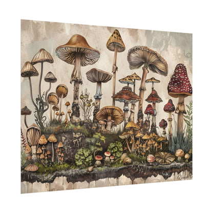 Vintage Mushroom Illustrations: A Collection of Unique Fungi - Poster
