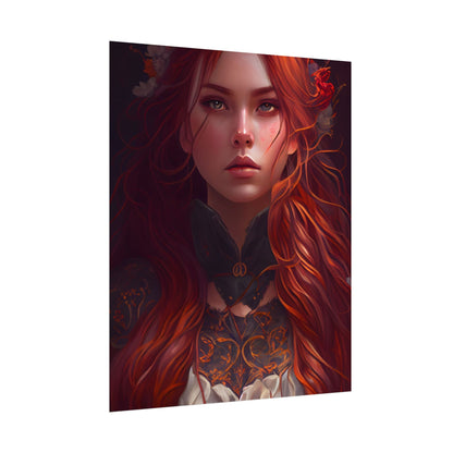Redhead Female Portrait in a Dress - Poster