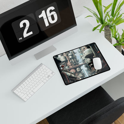 Post-Apocalyptic Metropolis: Forgotten Industrial Hub - Desk Mat