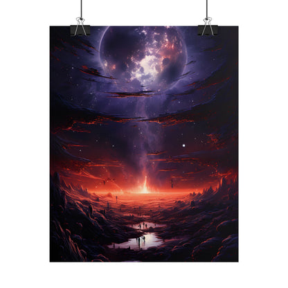 Vivid Black Hole Planet: A Detailed Cosmic Artwork - Poster