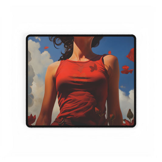 Luxurious Close-Up Strawberry: High-Quality Fruit Photography - Desk Mat