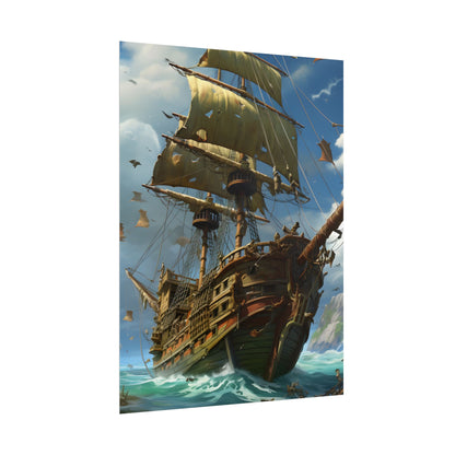 Swashbuckling Time-Traveling Pirate Crew: Colorful Artwork - Poster