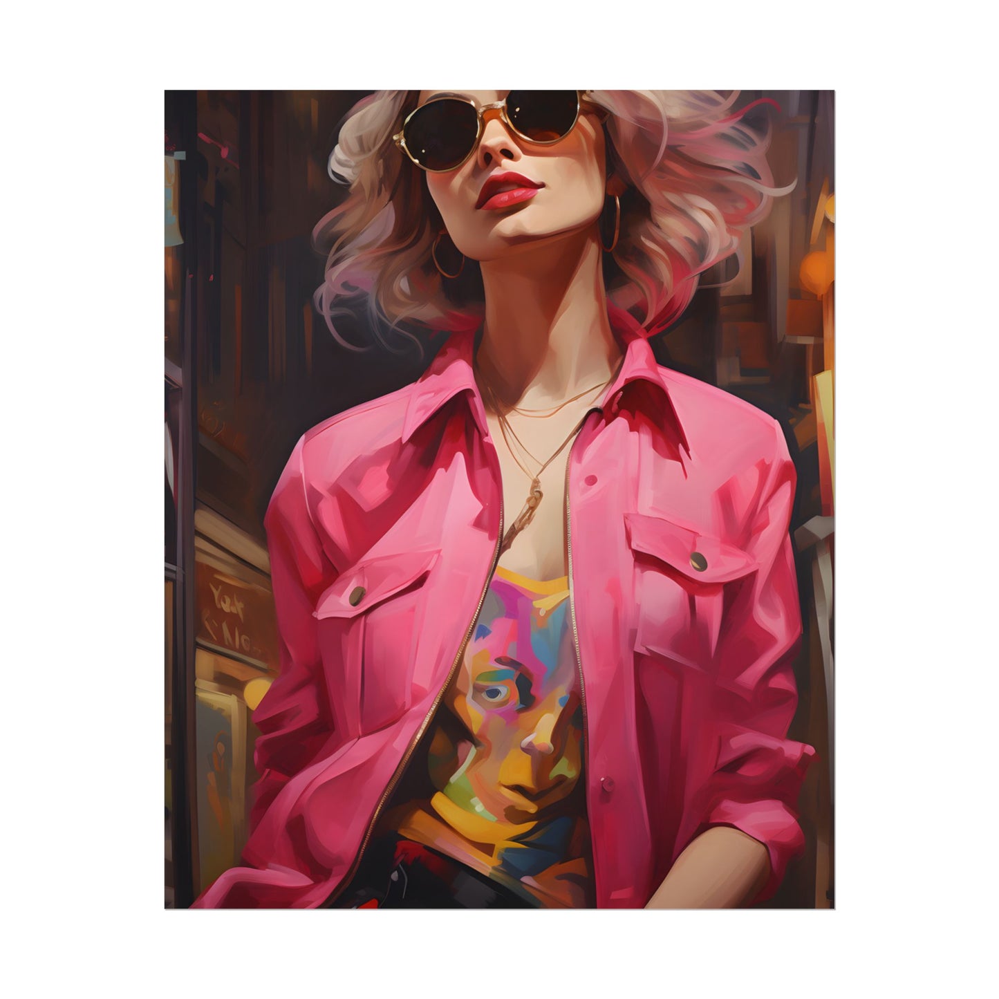 Urban Fashionista: City Chic Style Portrait - Poster