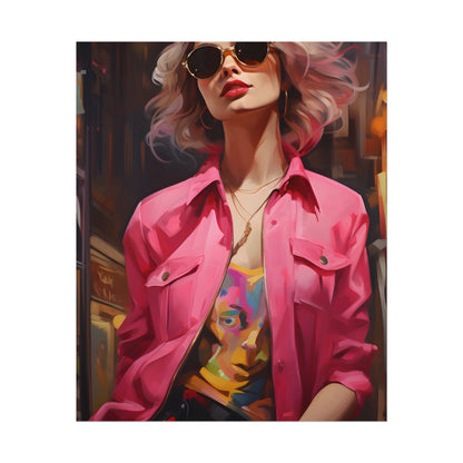 Urban Fashionista: City Chic Style Portrait - Poster