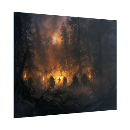 Tranquil Forest Sunset: People Connecting with Nature - Poster