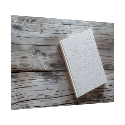Minimalist Notebook with Embossed Dot Pattern: Unique Stationery Art - Poster