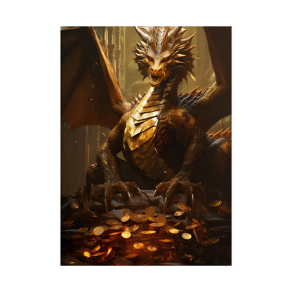 Majestic Dragon Guardian: Fantasy Artwork in a Magical Lair - Poster