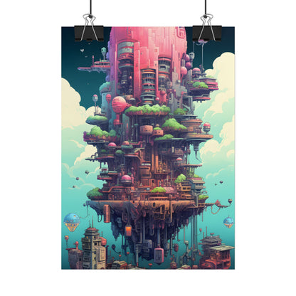Gamified Pixelated Cyber-Pets: Colorful Digital Art - Poster