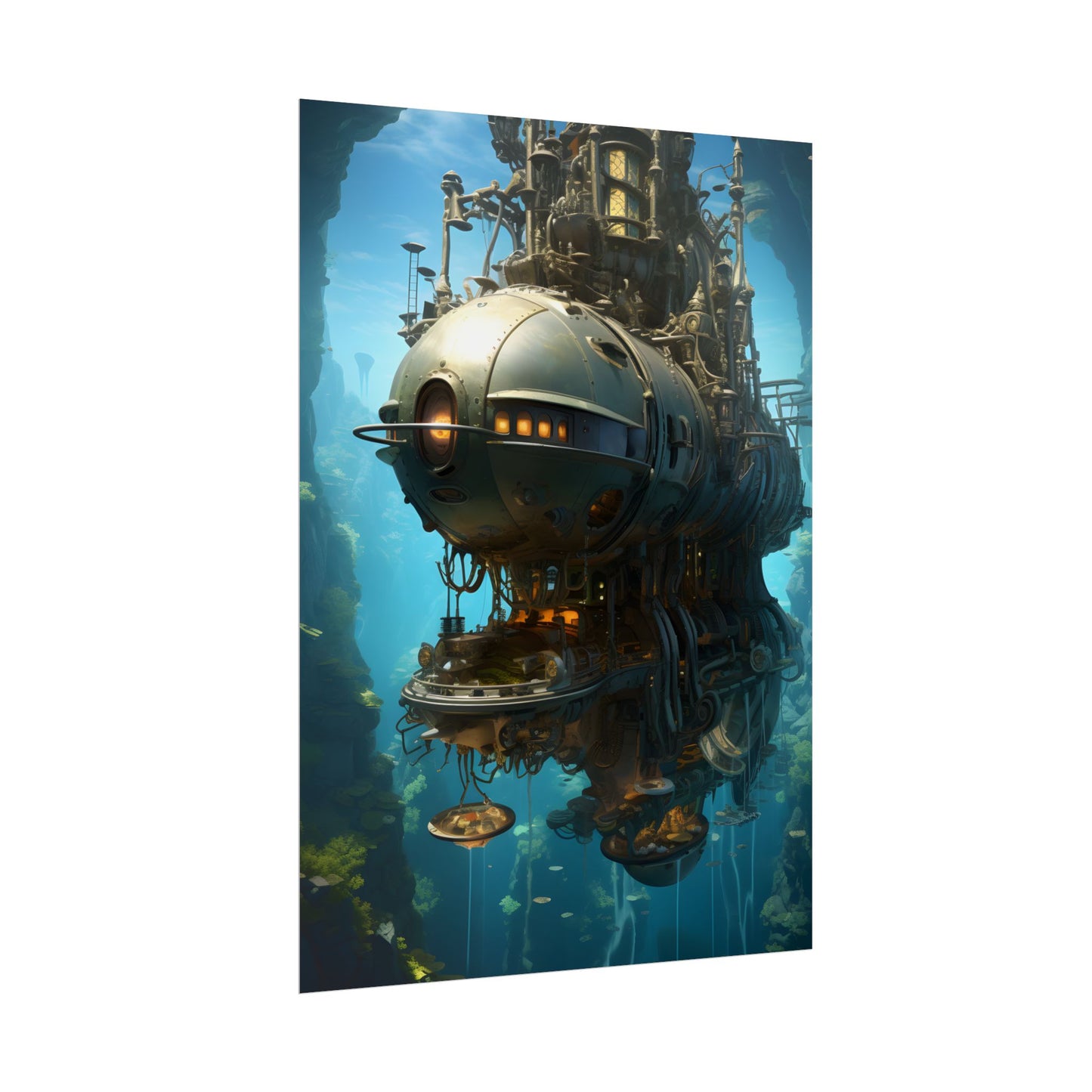 Steampunk Oceanic Adventure: Crew Sails the Horizon - Poster