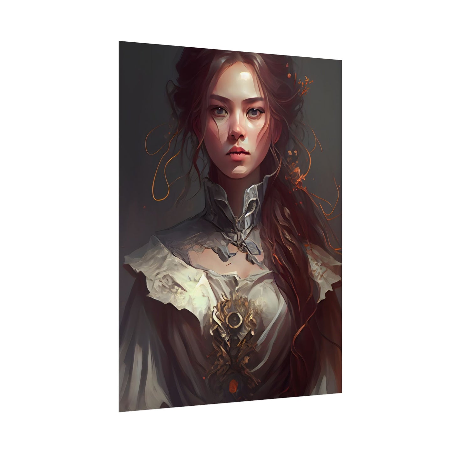 Elegant Professional Portrait: Brown Hair - Poster